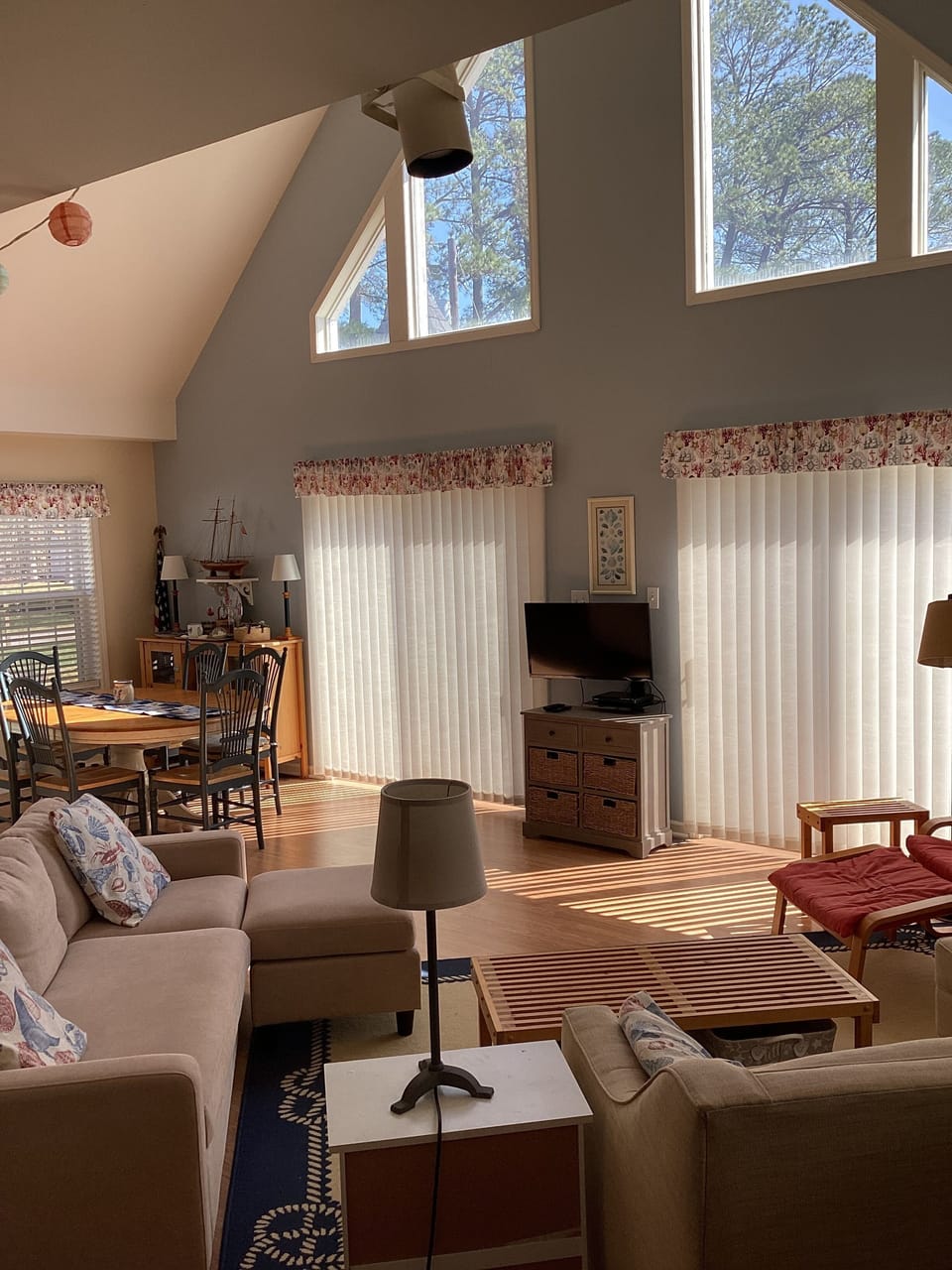 The windows and patio doors allow plenty of natural light 