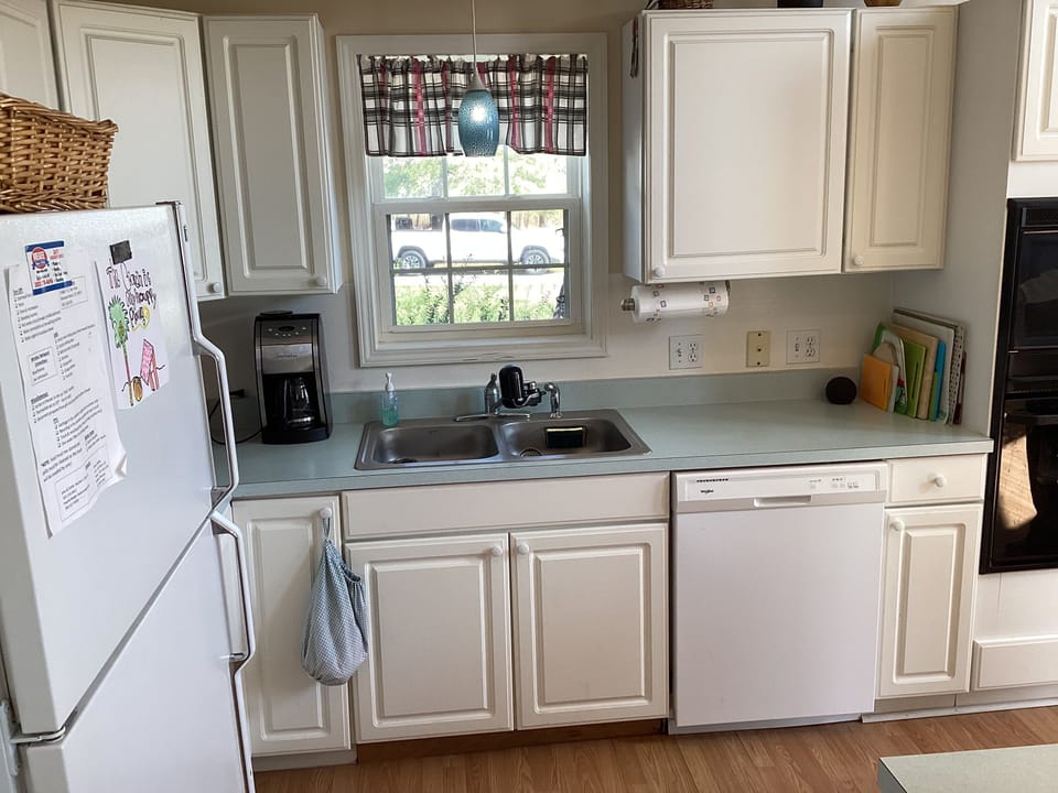 Kitchen sink area and dishwasher
