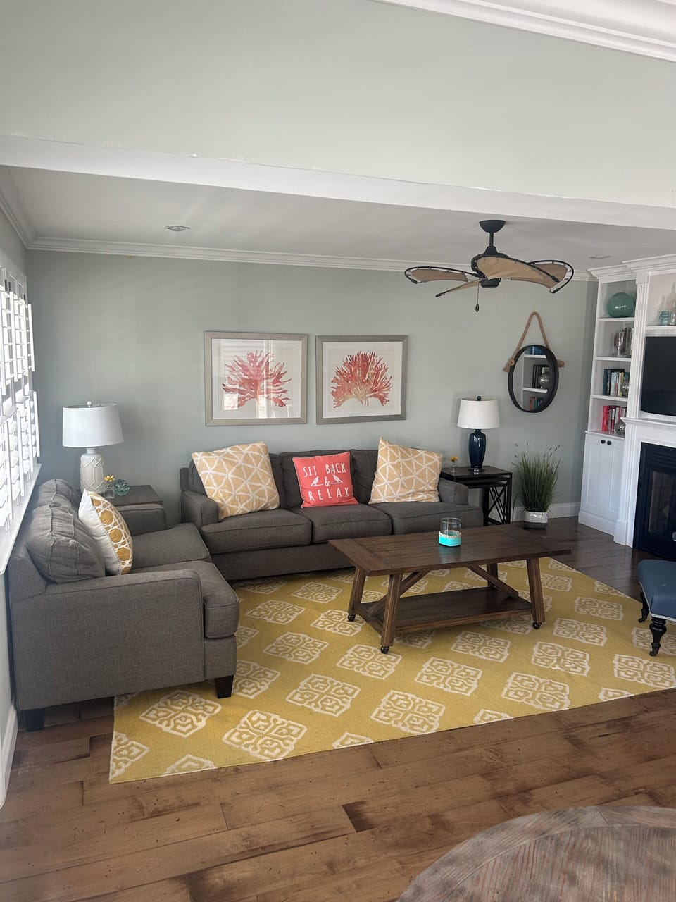 Comfy living room area with plush seating
