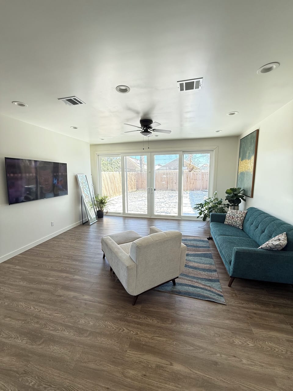 Living room 65in smart TV. 