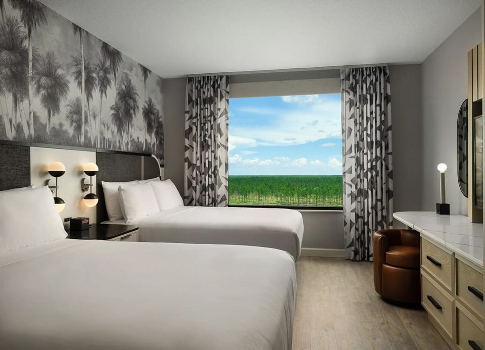 Sleep soundly with two plush beds and serene natural light.