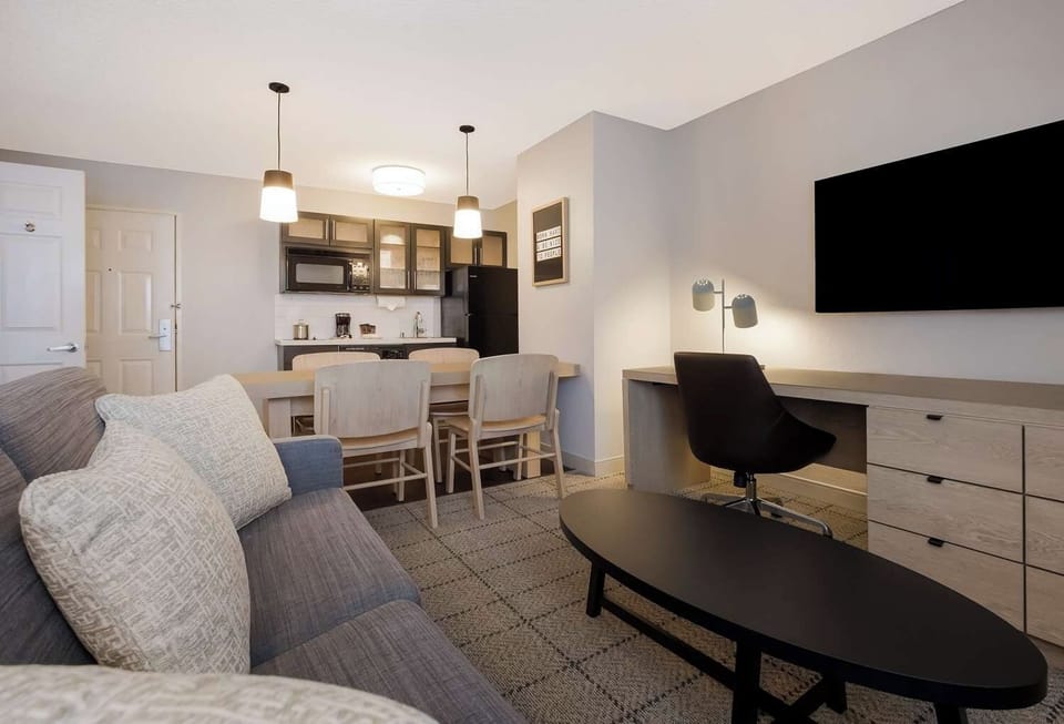 Settle into the sofa, stream favorites, then dine together.