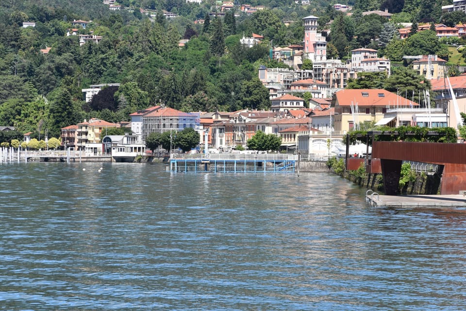 Striking views of Luino's lakefront and surrounding hills.