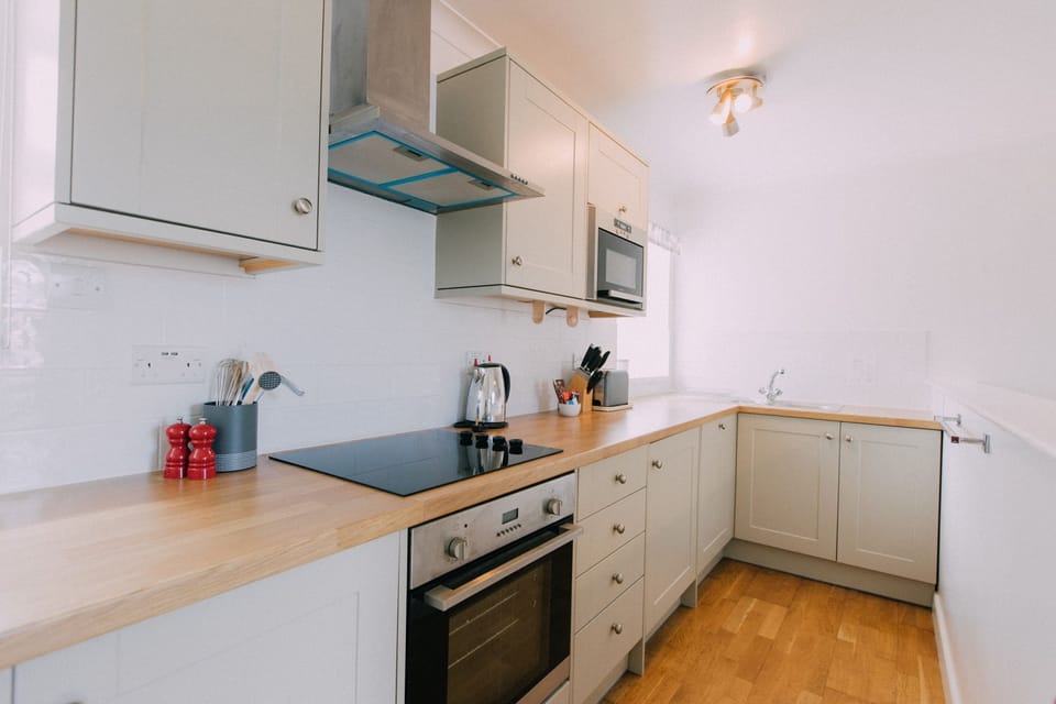 The Parlour Galley Style Kitchen at Trevalgan Farm Holidays