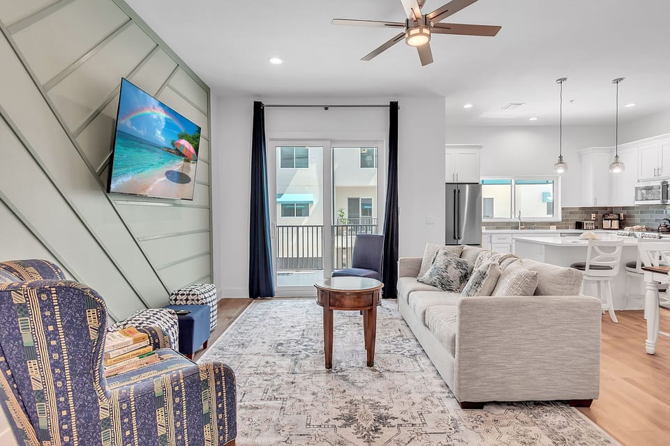 Living Room with Private Balcony