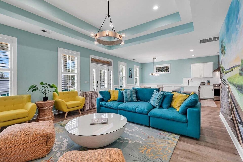 An alternate angle showing the open layout and ceiling details.