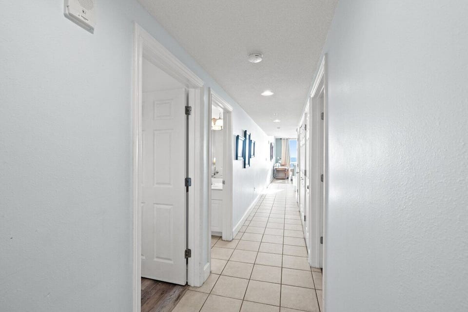 Front entrance and hall lead to spectacular Gulf views.