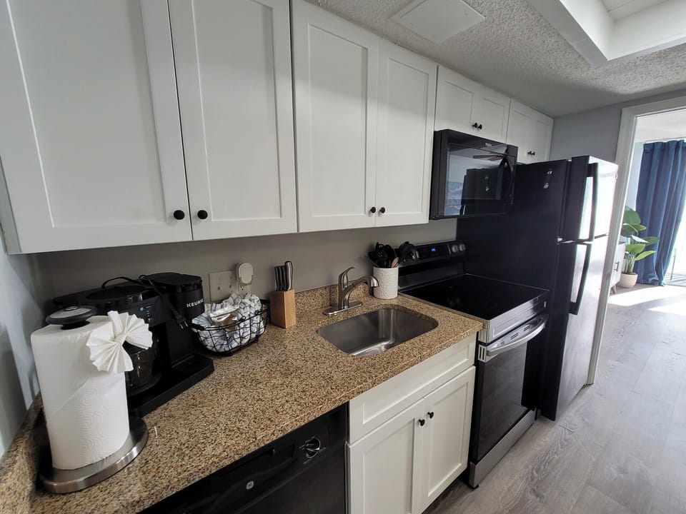 Counter space perfect for prepping quick bites.