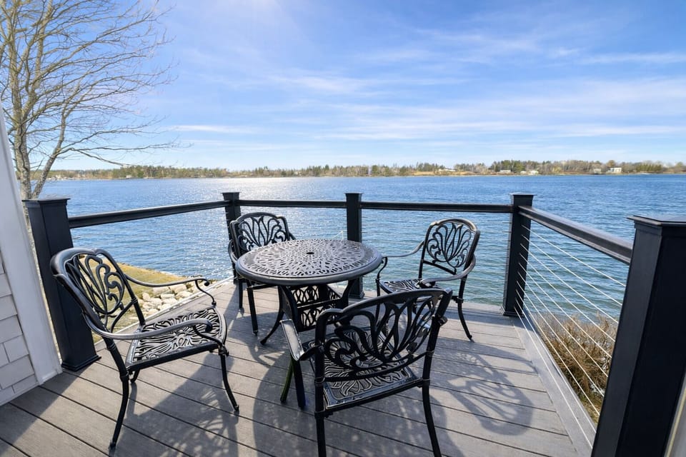 The outside dining area is perfect for those early morning cups of coffee or enjoying afternoon cocktails watching the sunset.