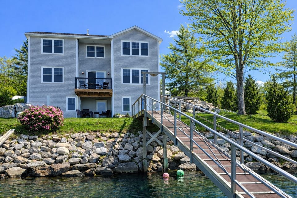 A look at the house from the private dock at Wild Air.