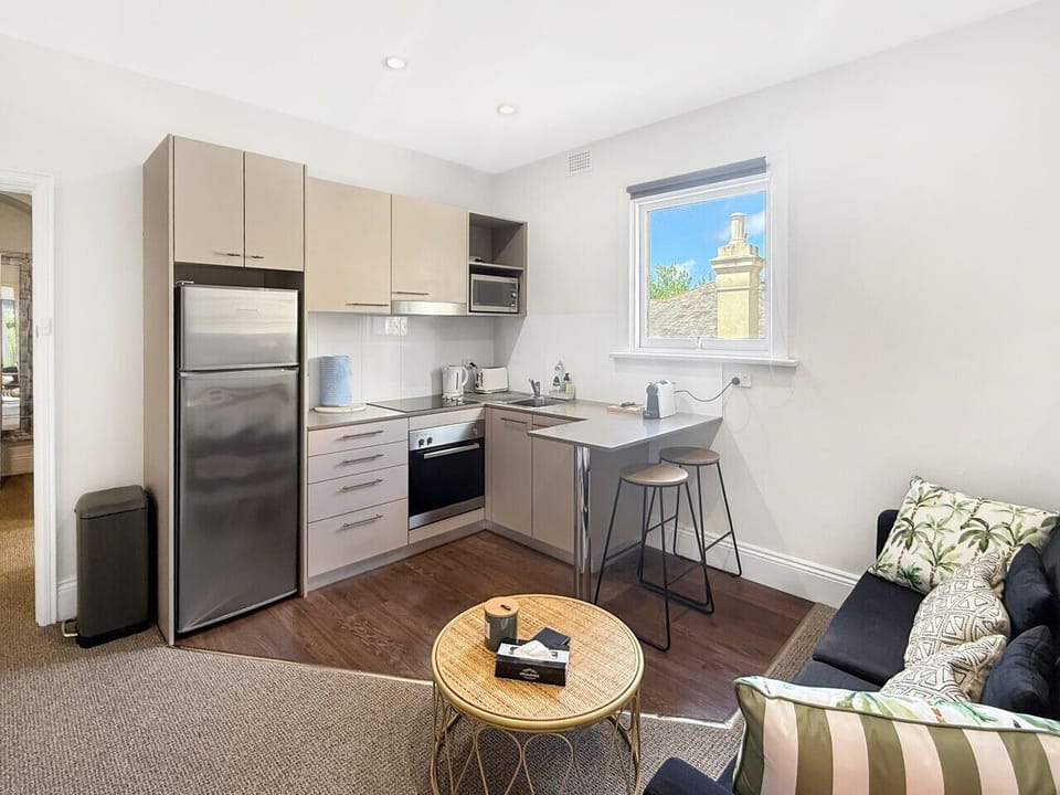 kitchen with breakfast bar and Nespresso machine