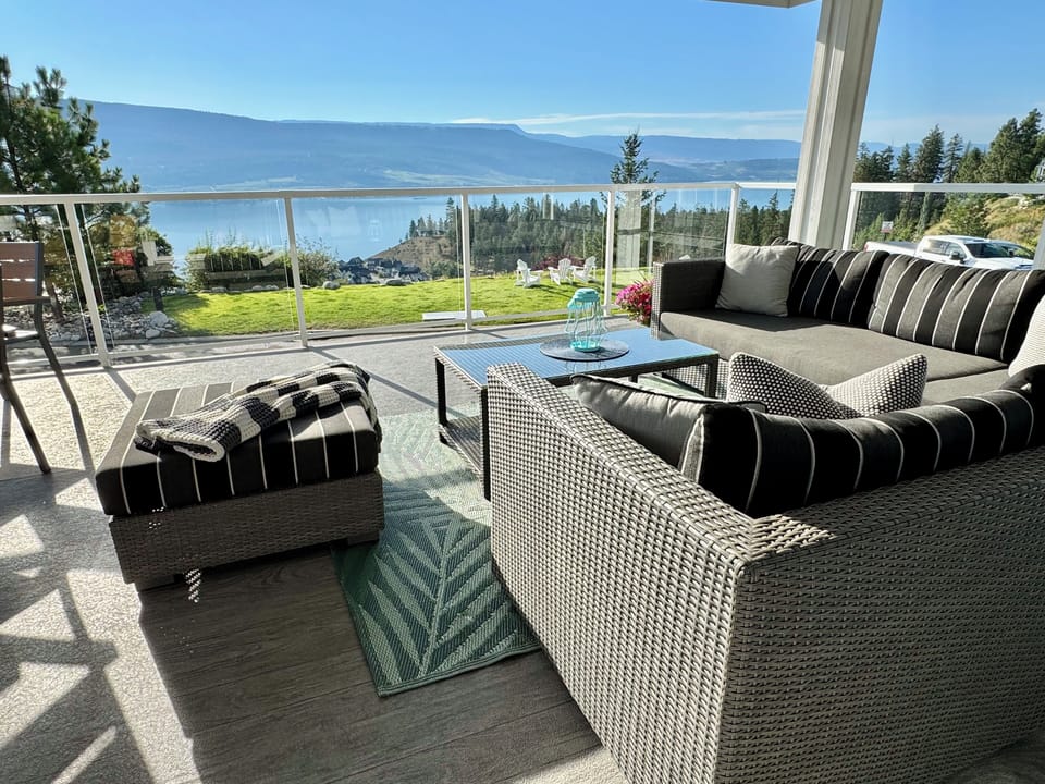 Covered Deck with Outdoor Lounge and Lake Views