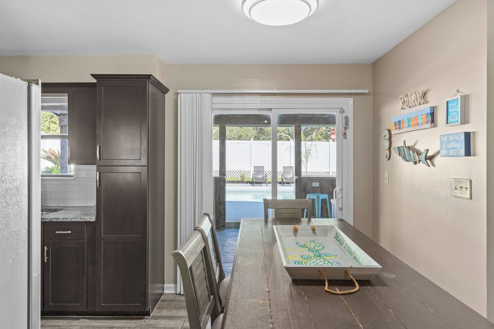 Dining area with a view.
