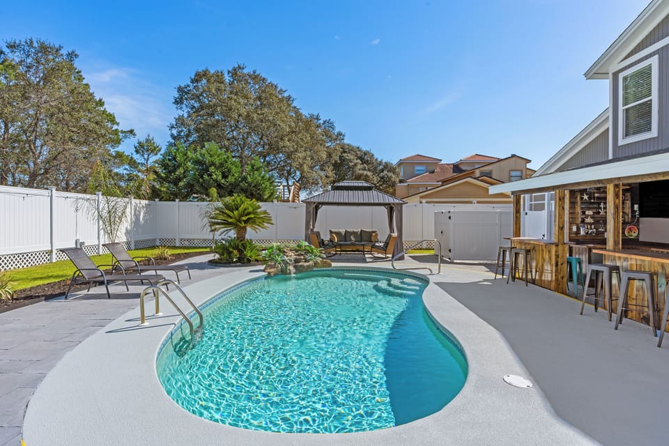 Spacious pool area with plenty of room to unwind.