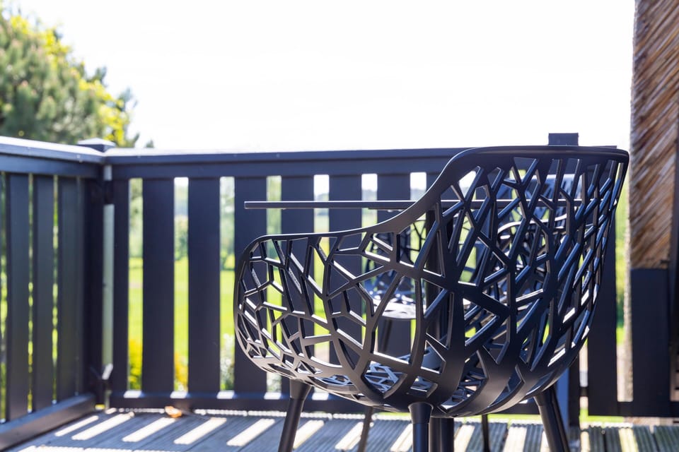 Modern Terrace with Garden Chair and Green View