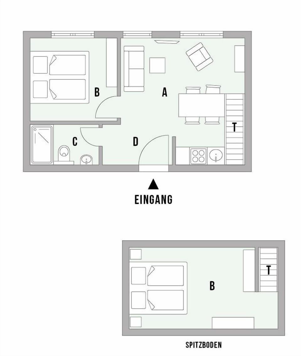 Floor Plan of the Holiday Home with Room Distribution