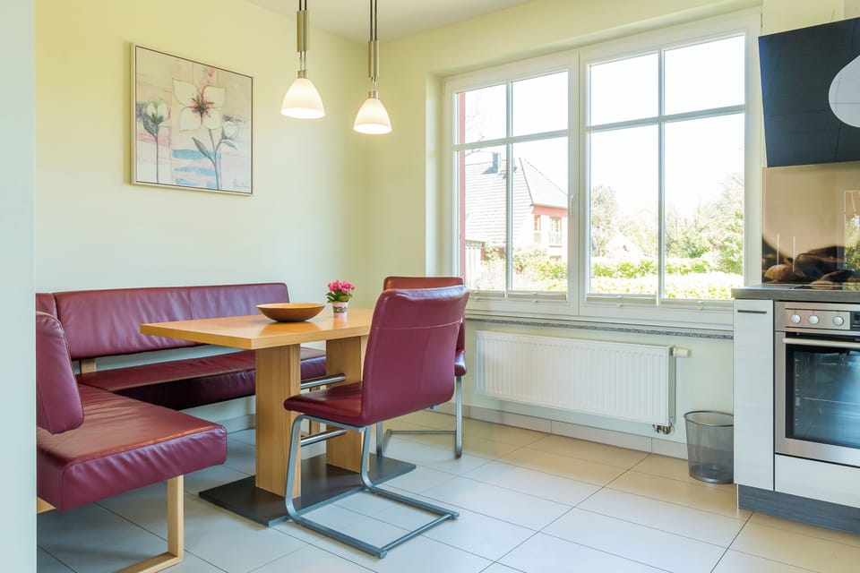 Bright Kitchen with Modern Table and Chairs