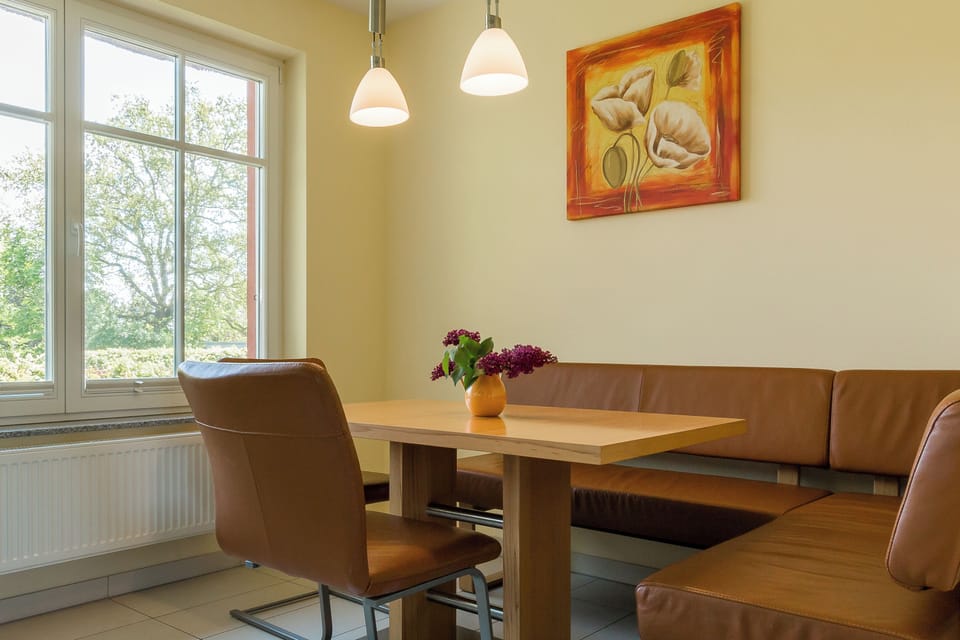 Kitchen with dining area and plants