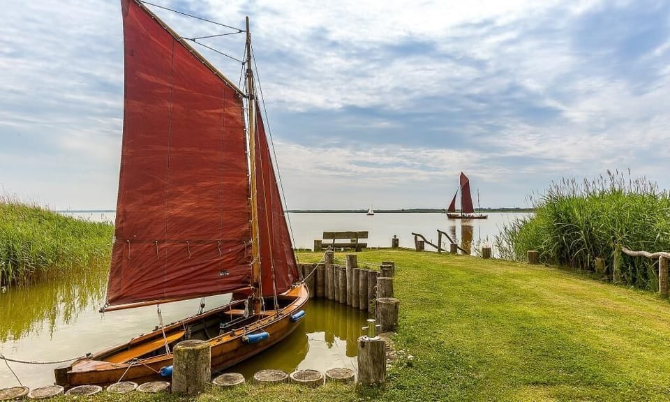 Landscape with Sailing Boats at the Tranquil Shore