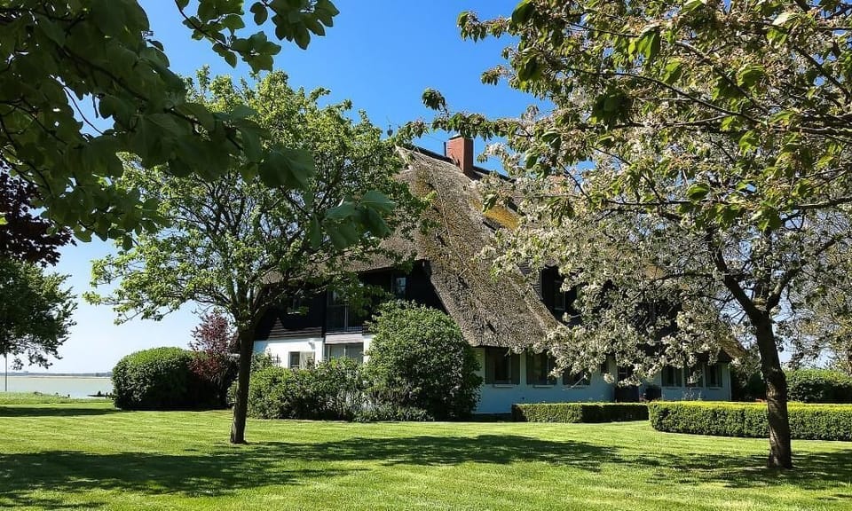 Exterior View of a Thatched Roof House