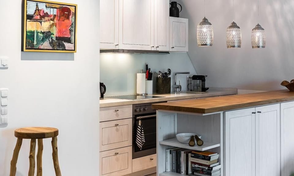 Modern Kitchen with Wooden Countertop