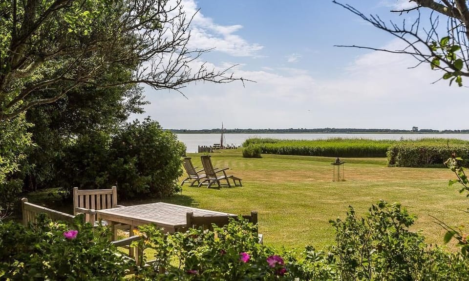 Beach View with Loungers and Table