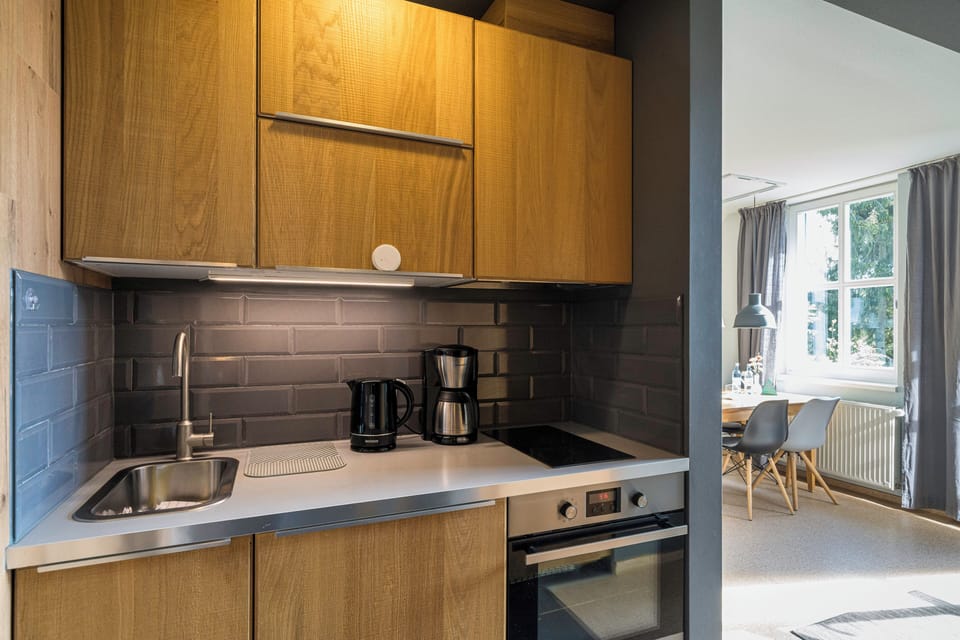 Modern Kitchen with Wooden Fronts and Appliances