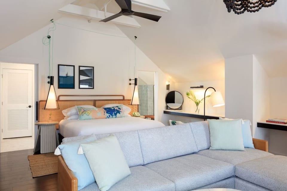 Stretch out in an airy suite with cozy lounge seating.
