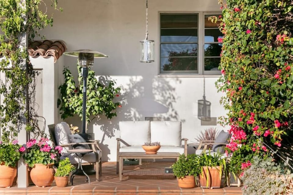 Back patio faces east for great morning sun