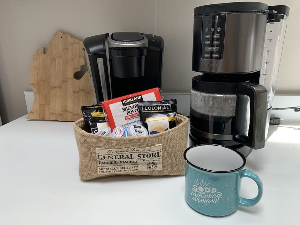 Start your day with ease—your coffee station is all set and waiting.
