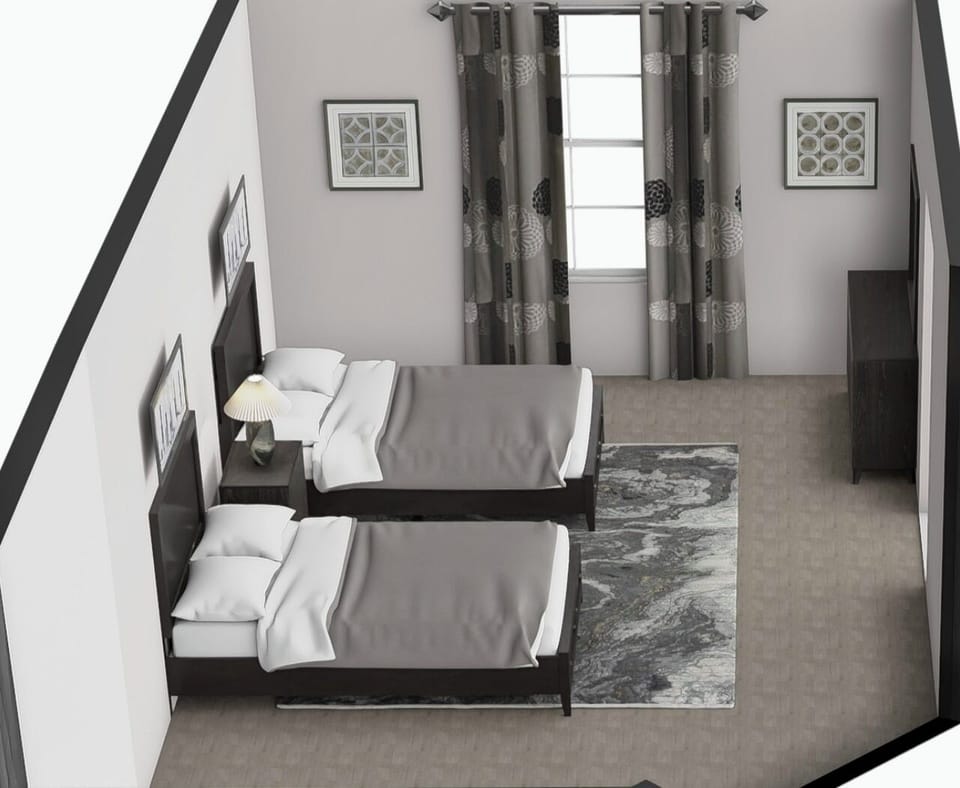 master with 2 queen beds
