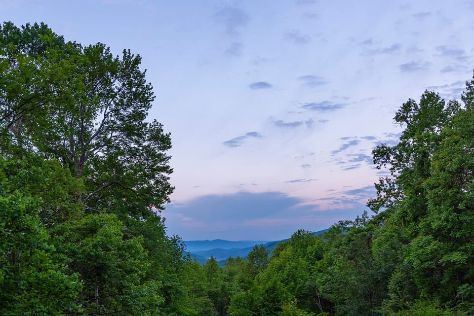 Mountain views from the hot tub on the wraparound deck
