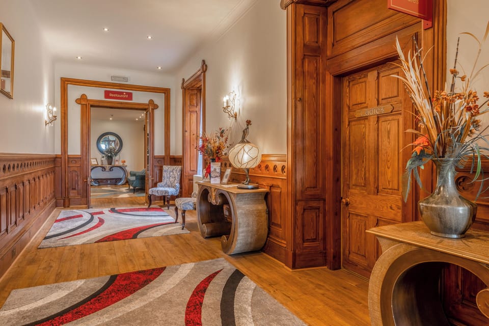 Stroll through polished hallways lined with charming vintage accents.