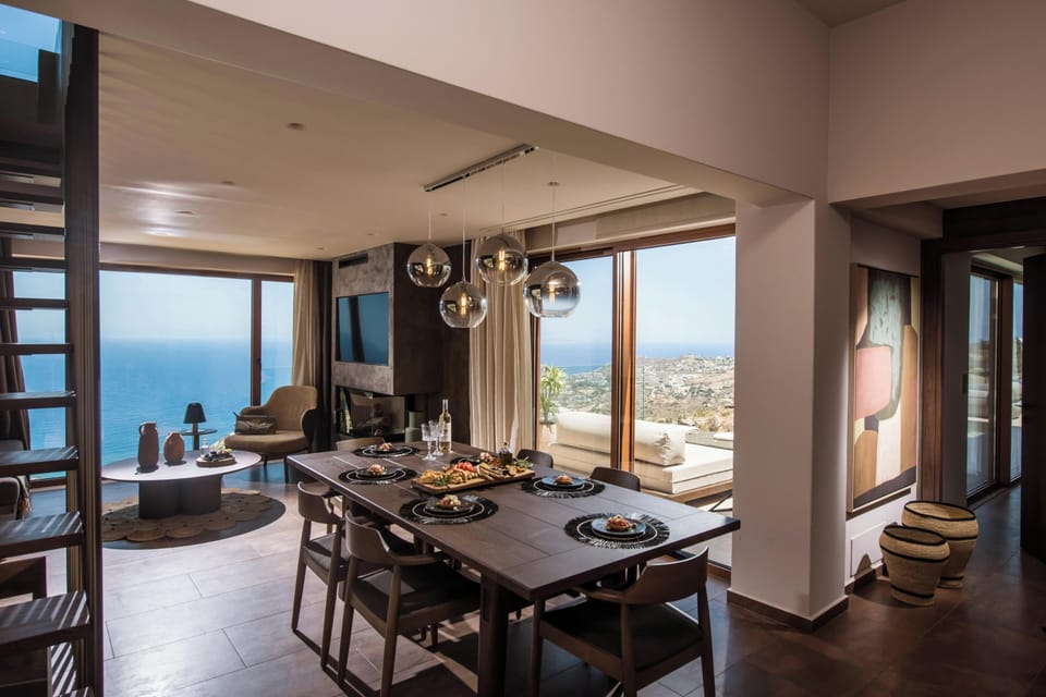 Spacious dining table for six