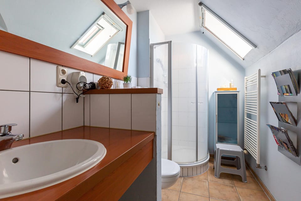 Bright Bathroom with Shower and Sink