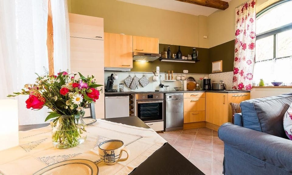 Modern Kitchen with Wood and Stainless Steel Fittings