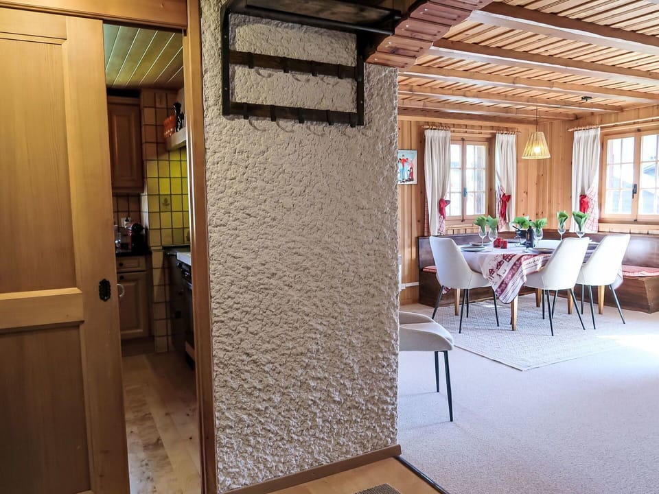 Furniture, Interior Design, Flooring, Wood, Ceiling, Floor, Chair, Table, Room, Lighting
