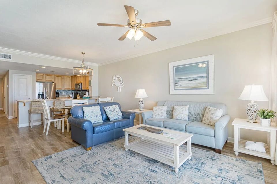 Gulf front living room.