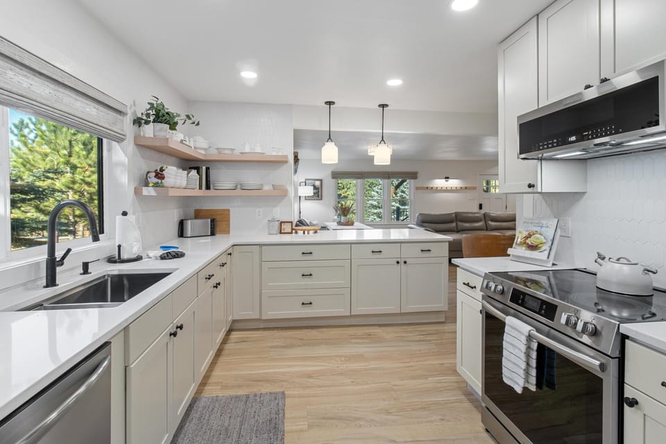 Bright, spacious kitchen with modern appliances