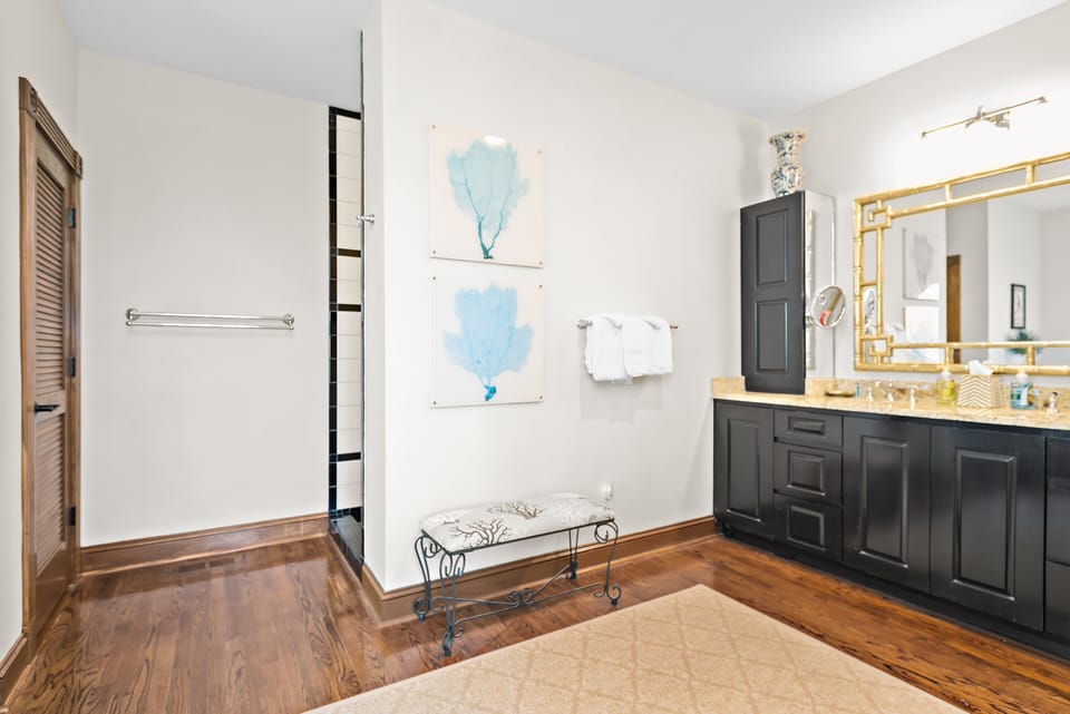 Primary Bathroom with his and her sinks.