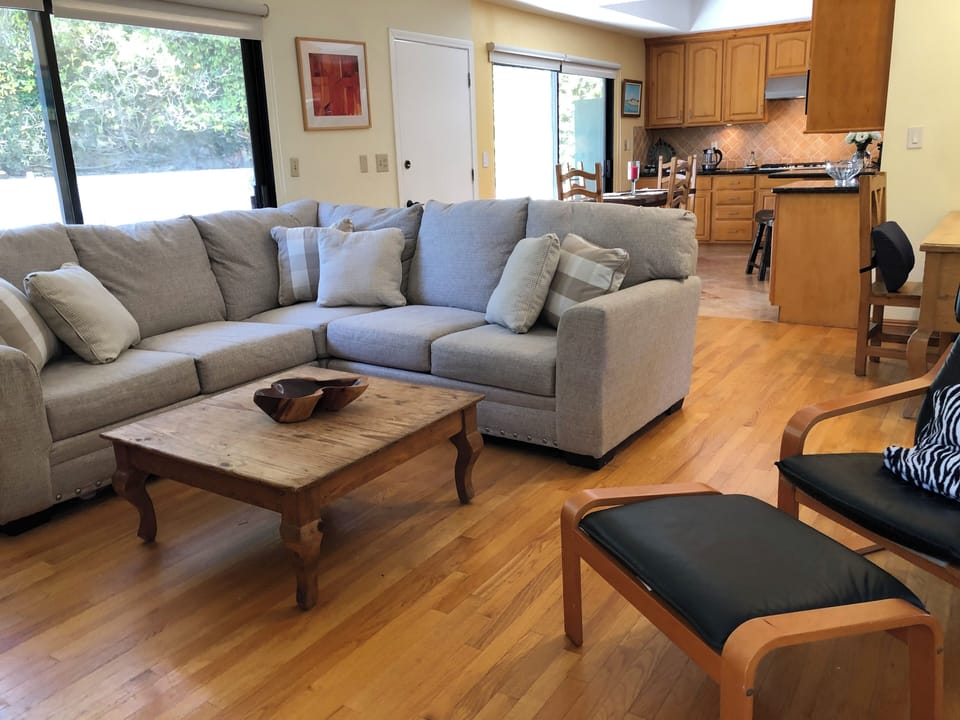 Spacious family room with brand new sectional
