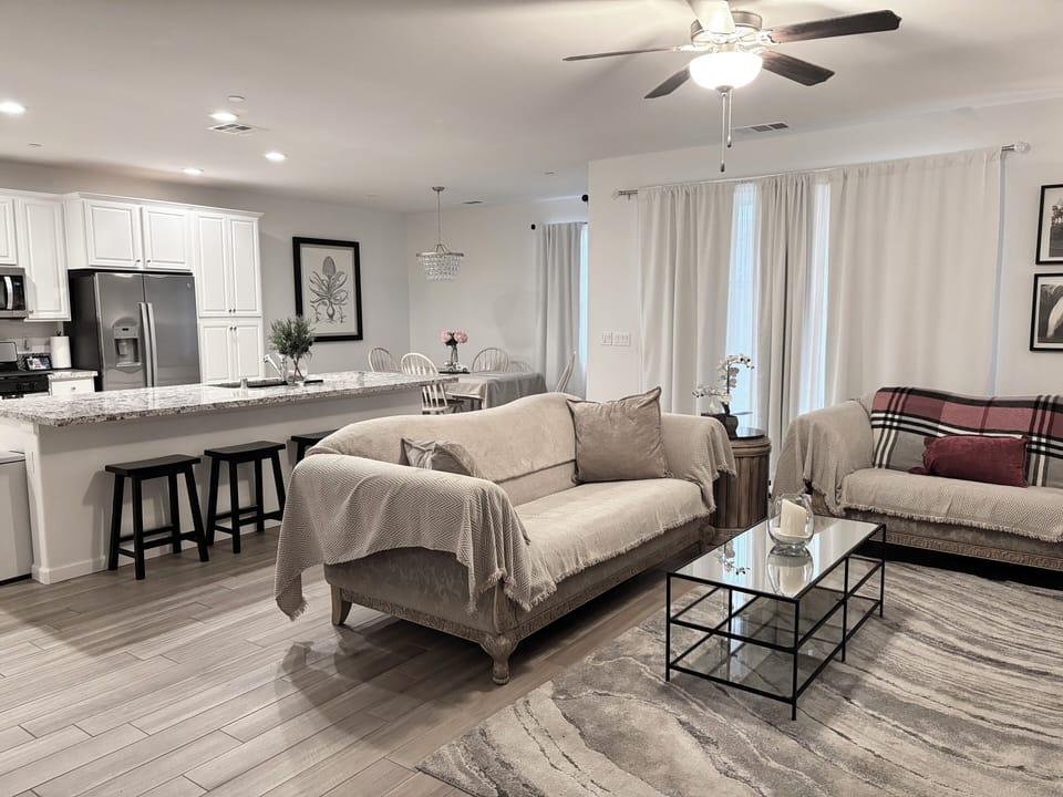 Open space living room with TV and great for gathering with family