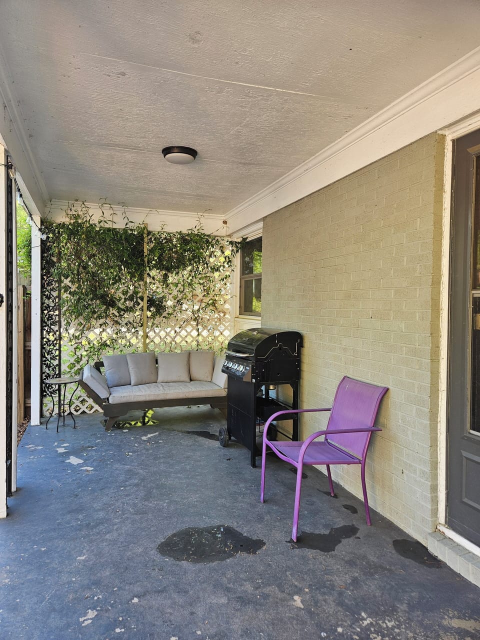 Outdoor patio with grill