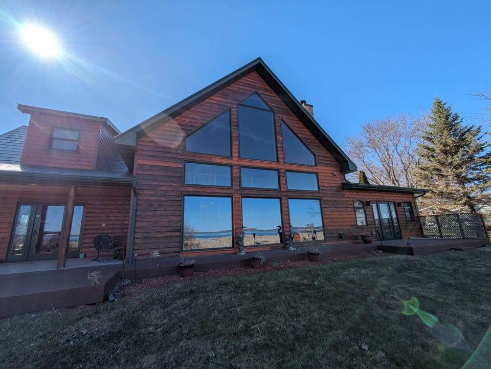 View from the lake side of the property.