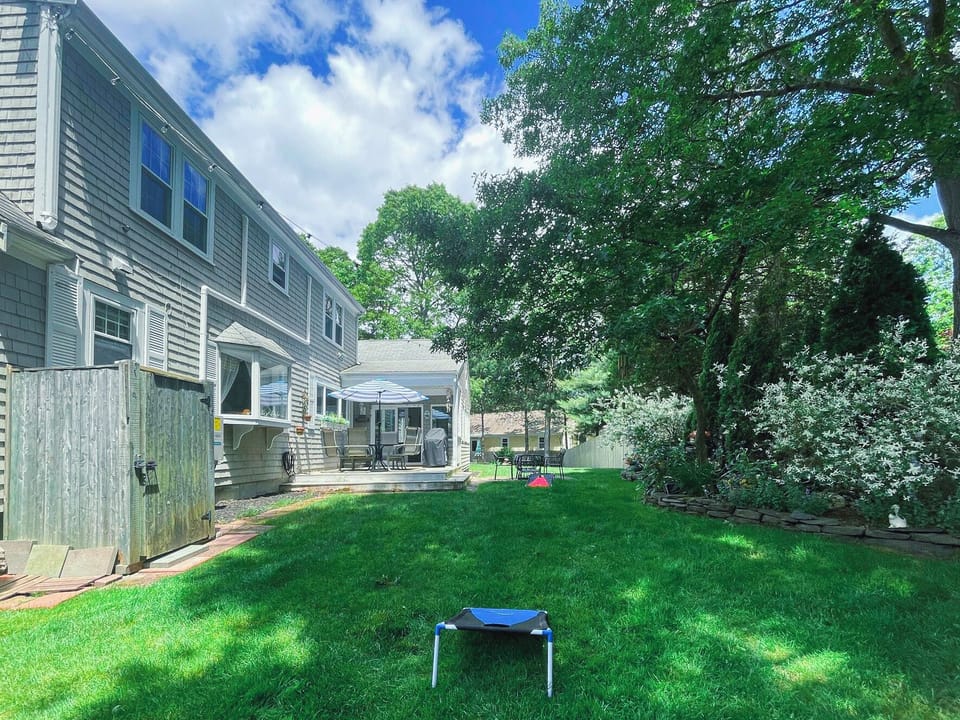 Enjoy Yard Game in Spacious Grassy Backyard
