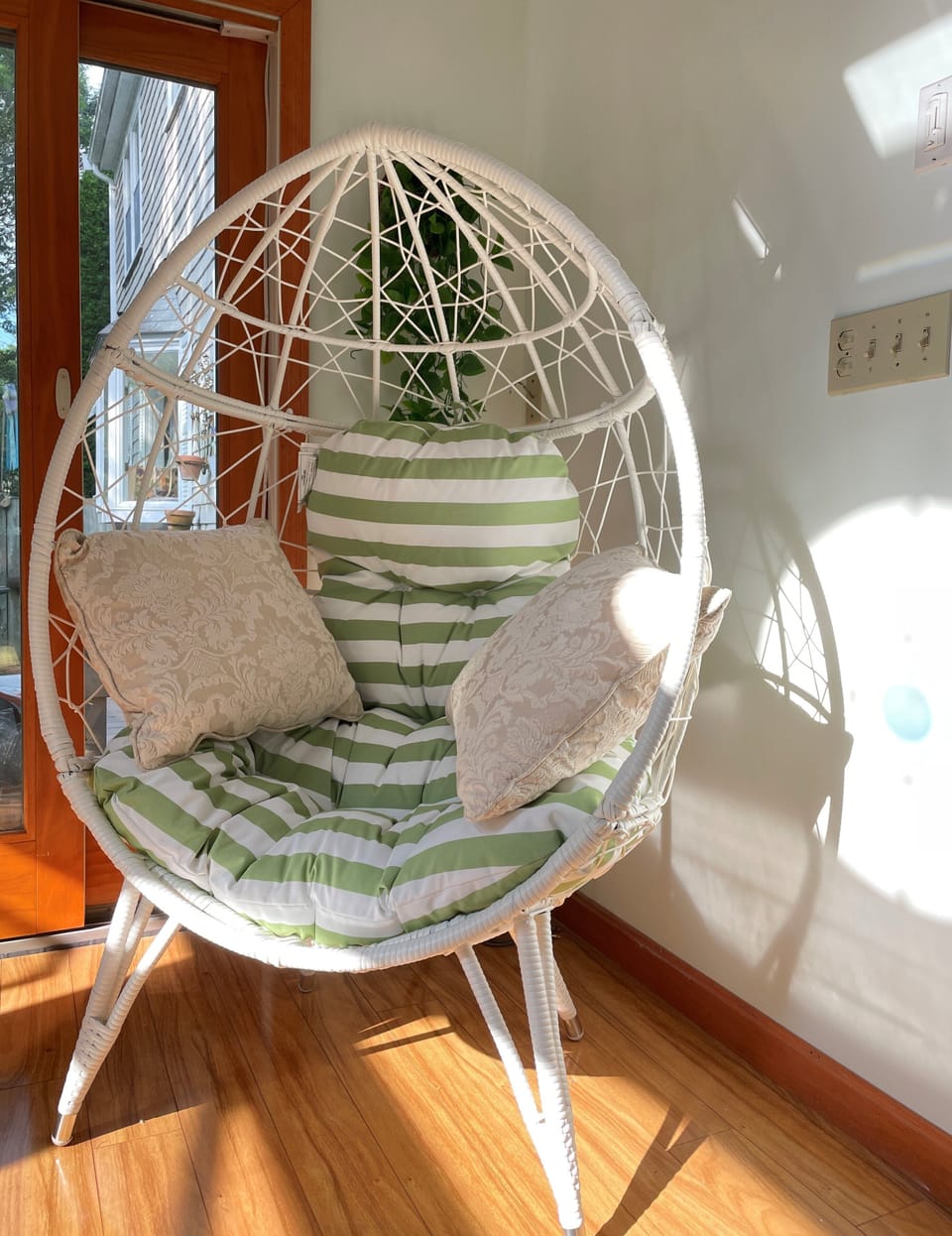 Egg chair in the sunroom