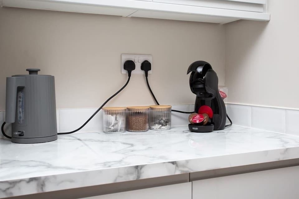 Start your mornings right with our easy-to-use coffee maker, perfect for brewing a fresh cup whenever you need it. We provide complimentary coffee to get you started.