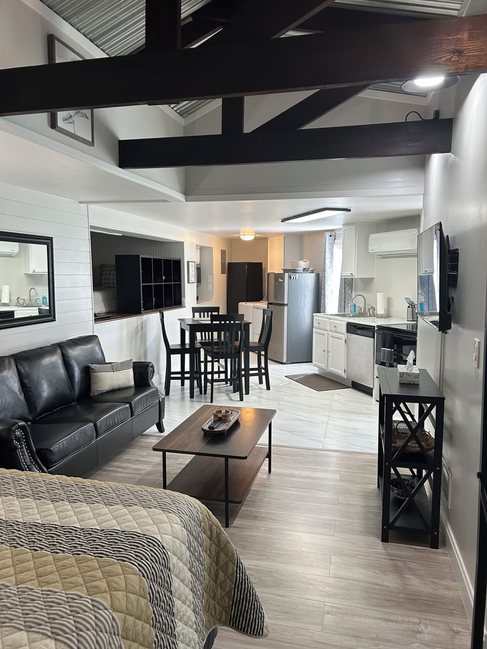 Studio bedroom/living room/kitchen/cubby area