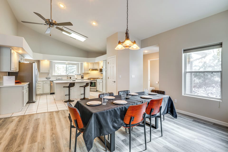 Dining Area | Single-Story Home | Open Floor Plan | Central A/C & Heating