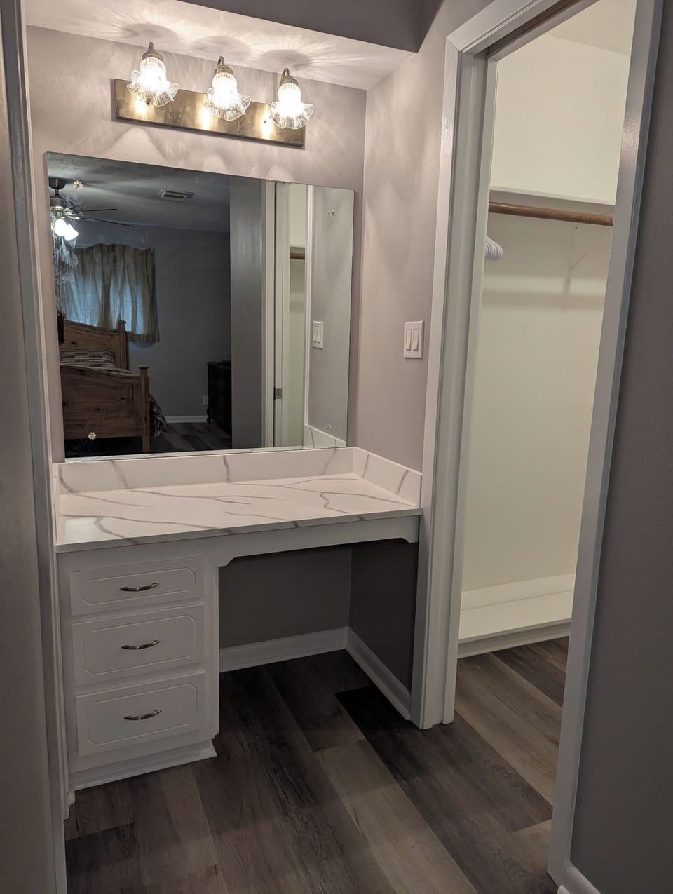 Master Ensuite Vanity (walk in closet on right)